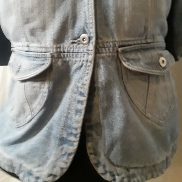 Mossimo Distressed Denim Short Sleeve Jacket XXL - Picture 4 of 4